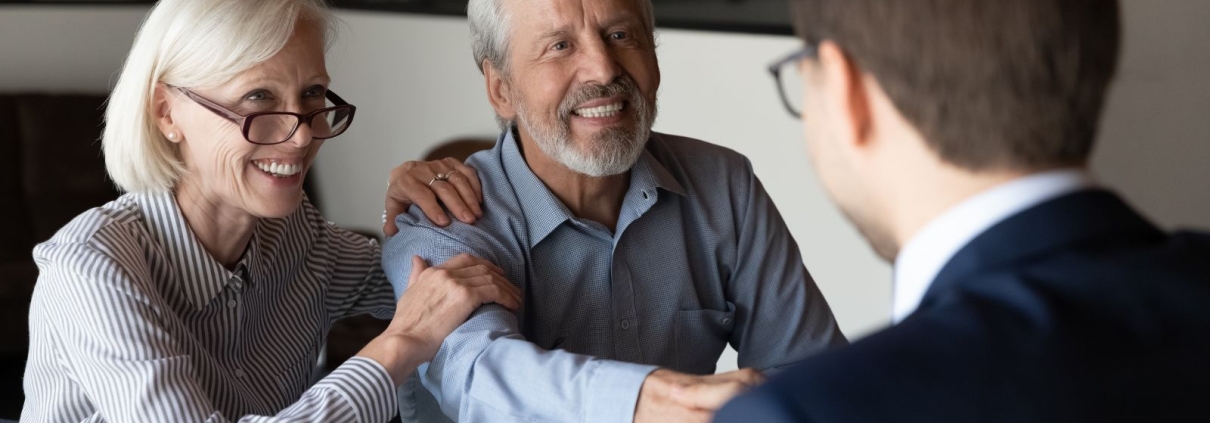 Fundraiser meeting with donor to discuss annual gift before year-end